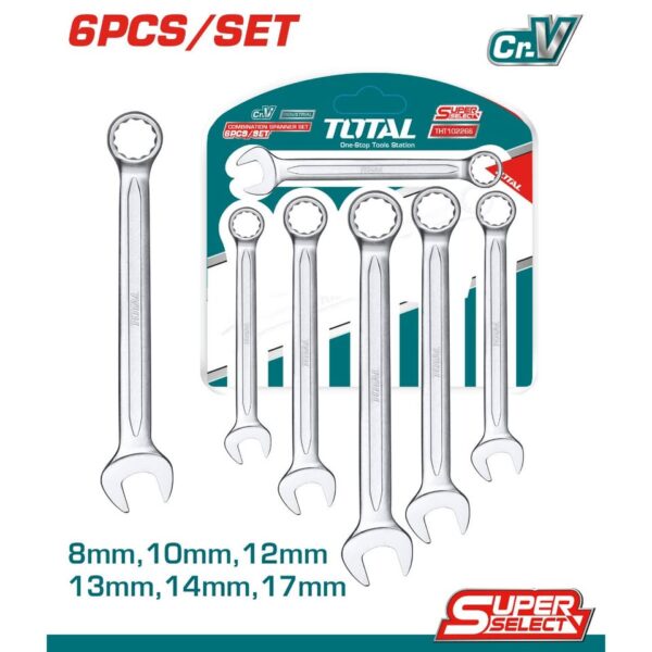 TOTAL Set Kumbinimi Çelësa 6 Copë 8mm-17mm (THT102266)